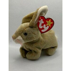 Ty Beanie Baby Nibbly the Bunny Rabbit Tan DOB May 7, 1998